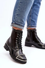 Step in style Classic black color rock boots  Adomoo