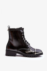 Step in style Classic black color rock boots  Adomoo