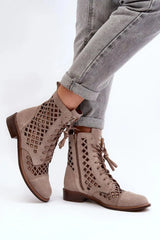 Step in style Unique openwork women's boots.  Adomoo