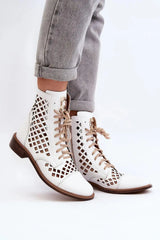 Step in style Unique openwork women's boots.  Adomoo