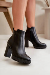 Step in style high column heel eco leather womens boots  Adomoo