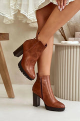 Step in style high column heel eco leather womens boots  Adomoo