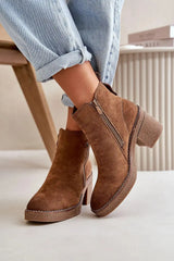 Step in style women's ankle boots made of soft eco suede  Adomoo