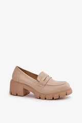 Step in style women's elegant high-quality eco leather heeled low shoes  Adomoo