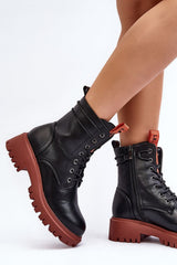 Step in style women's trapper shoes made of eco leather  Adomoo