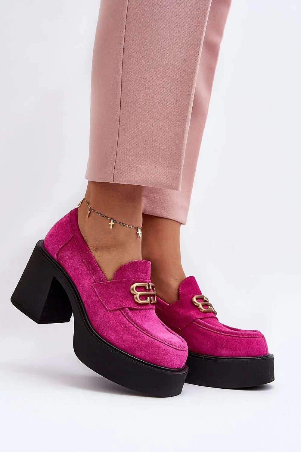Step in style Women's heeled semi-boots with an upper made of eco-suede  Adomoo