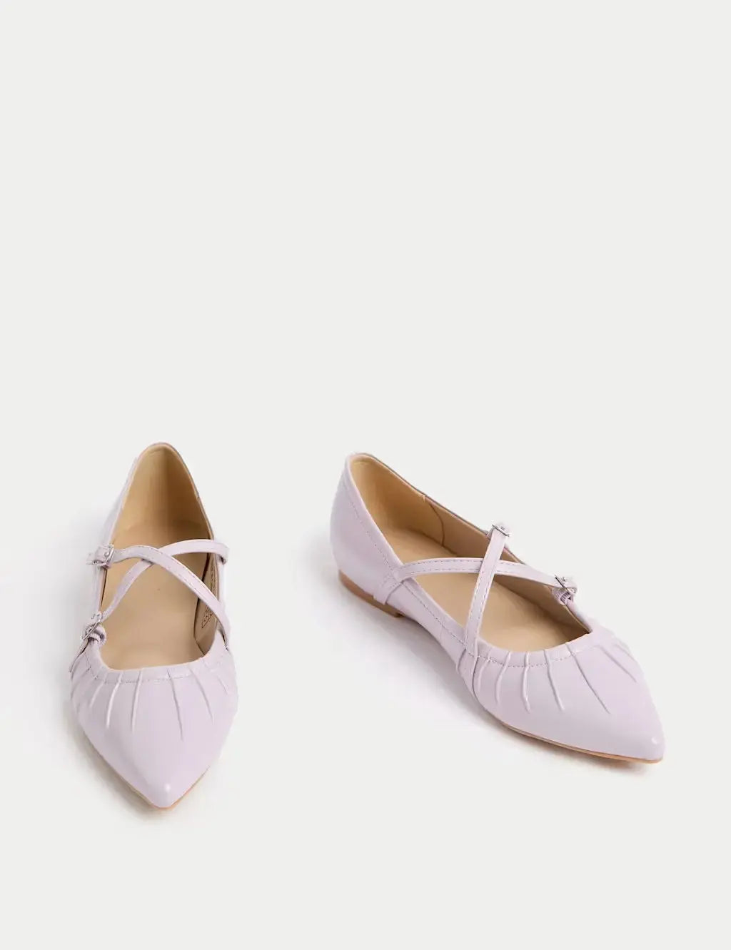 Strappy Pointed Ballet Pumps  Adomoo