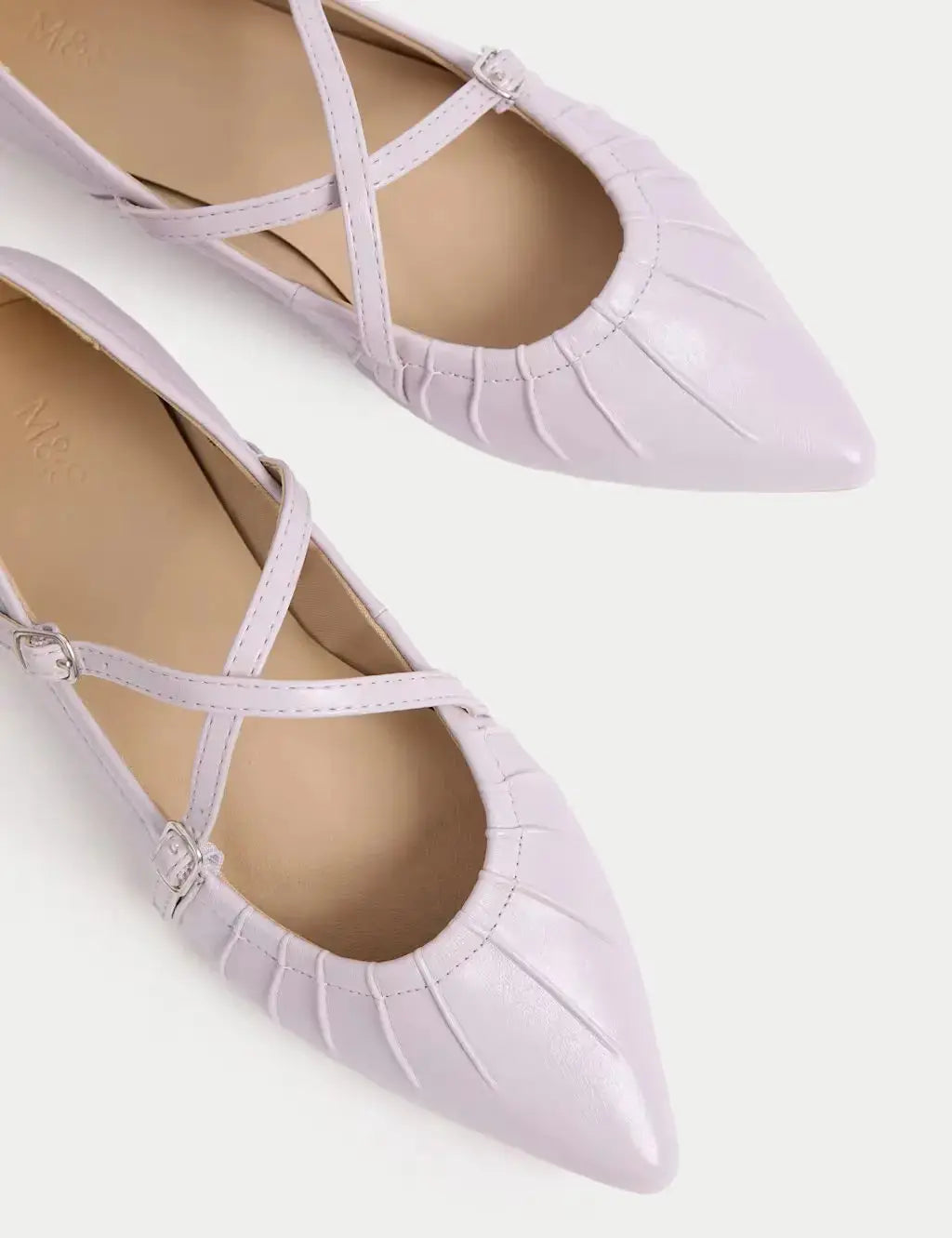 Strappy Pointed Ballet Pumps  Adomoo