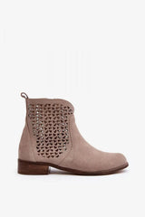 Style natural suede side zipper boots  Adomoo