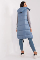 Subleve quilted zippered vest with hood  Adomoo