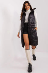 Subleve quilted zippered vest with hood  Adomoo