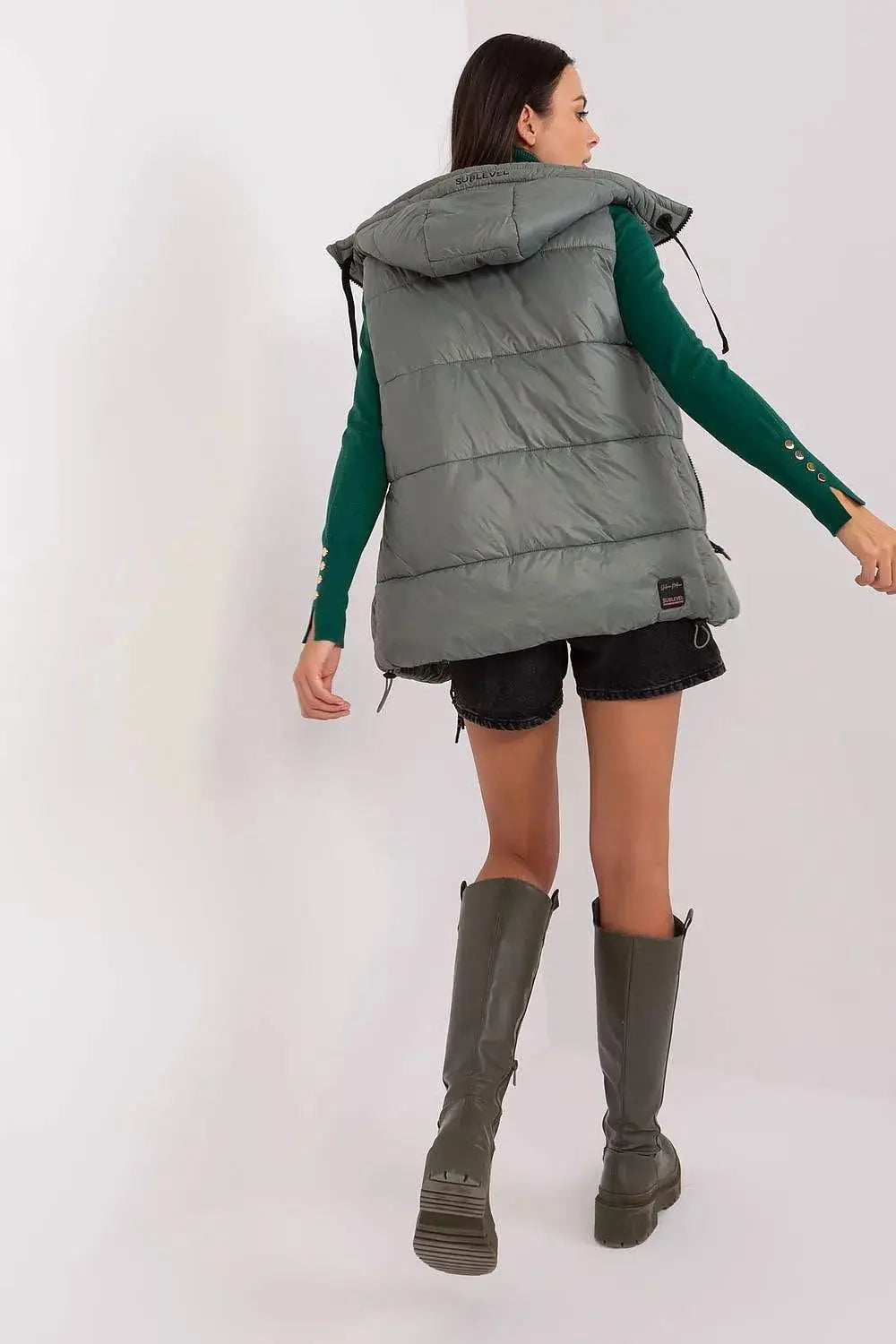 Sublevel Quilted, insulated zippered vest with hood  Adomoo