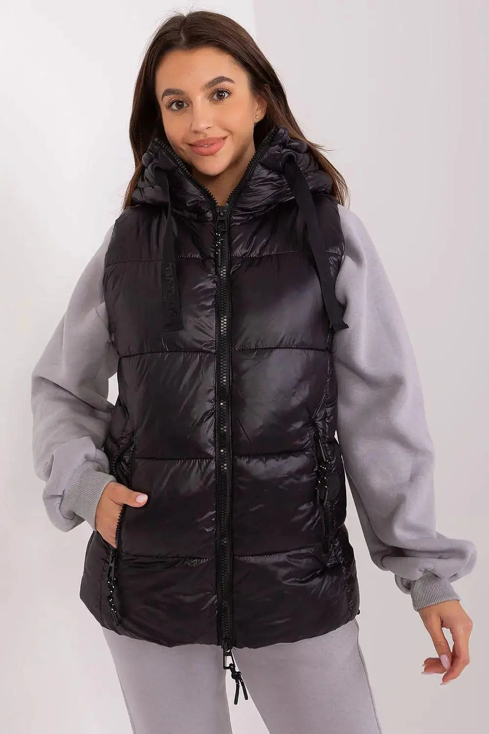 Sublevel Quilted, insulated zippered vest with hood  Adomoo