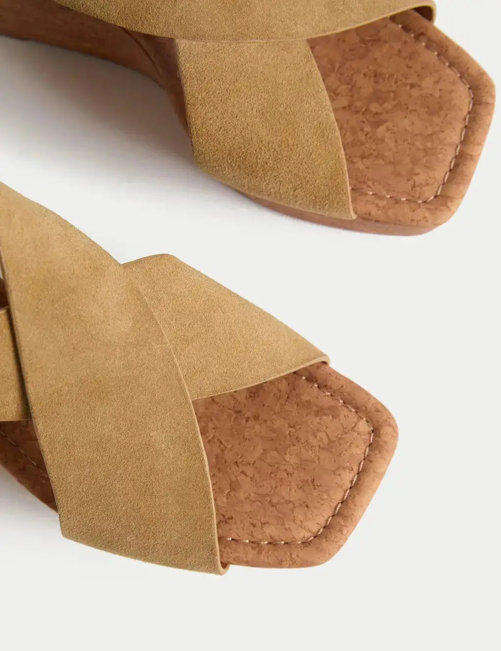Suede Crossover Wedge Sandals  Adomoo