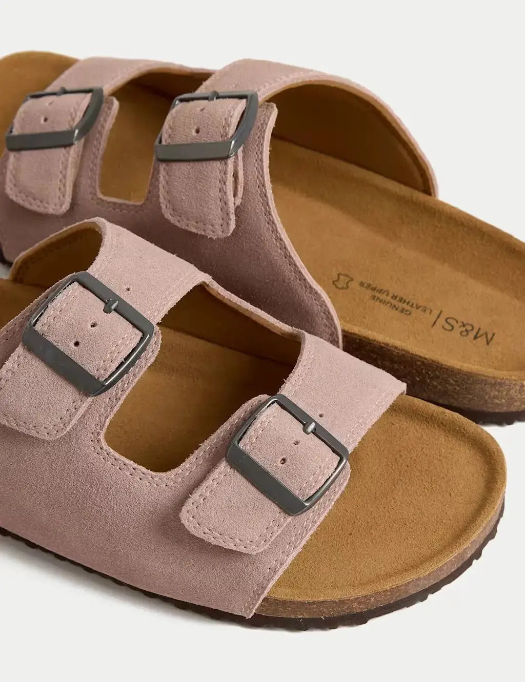 Suede Slip-On Corkbed Sandals  Adomoo
