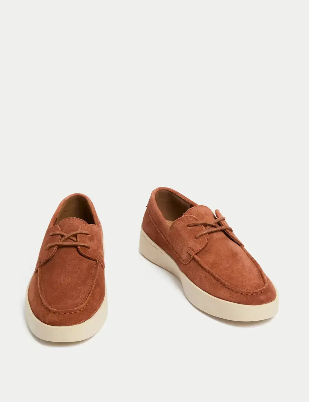 Autograph Suede White Sole Lace Up Loafers  Adomoo