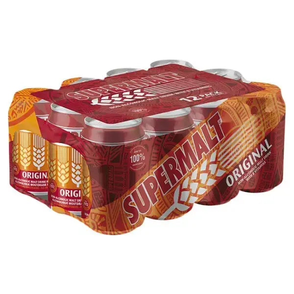 Supermalt Original Non-Alcoholic Malt Drink with B Vitamins 12 x 330ml (Case of 12)  Adomoo