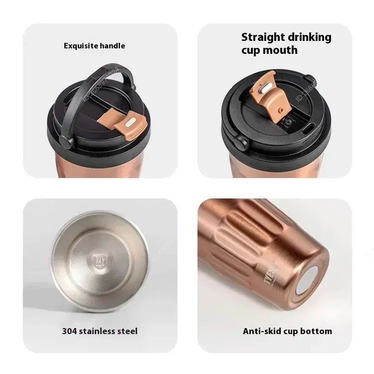 TYESO Vintage 400/500ml Coffee Mug – Portable 304 Stainless Steel Insulated Travel Cup for On-the-Go  Adomoo