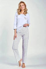 Taro 3/4-sleeve blouse and half-round neckline Women's pajamas  Adomoo