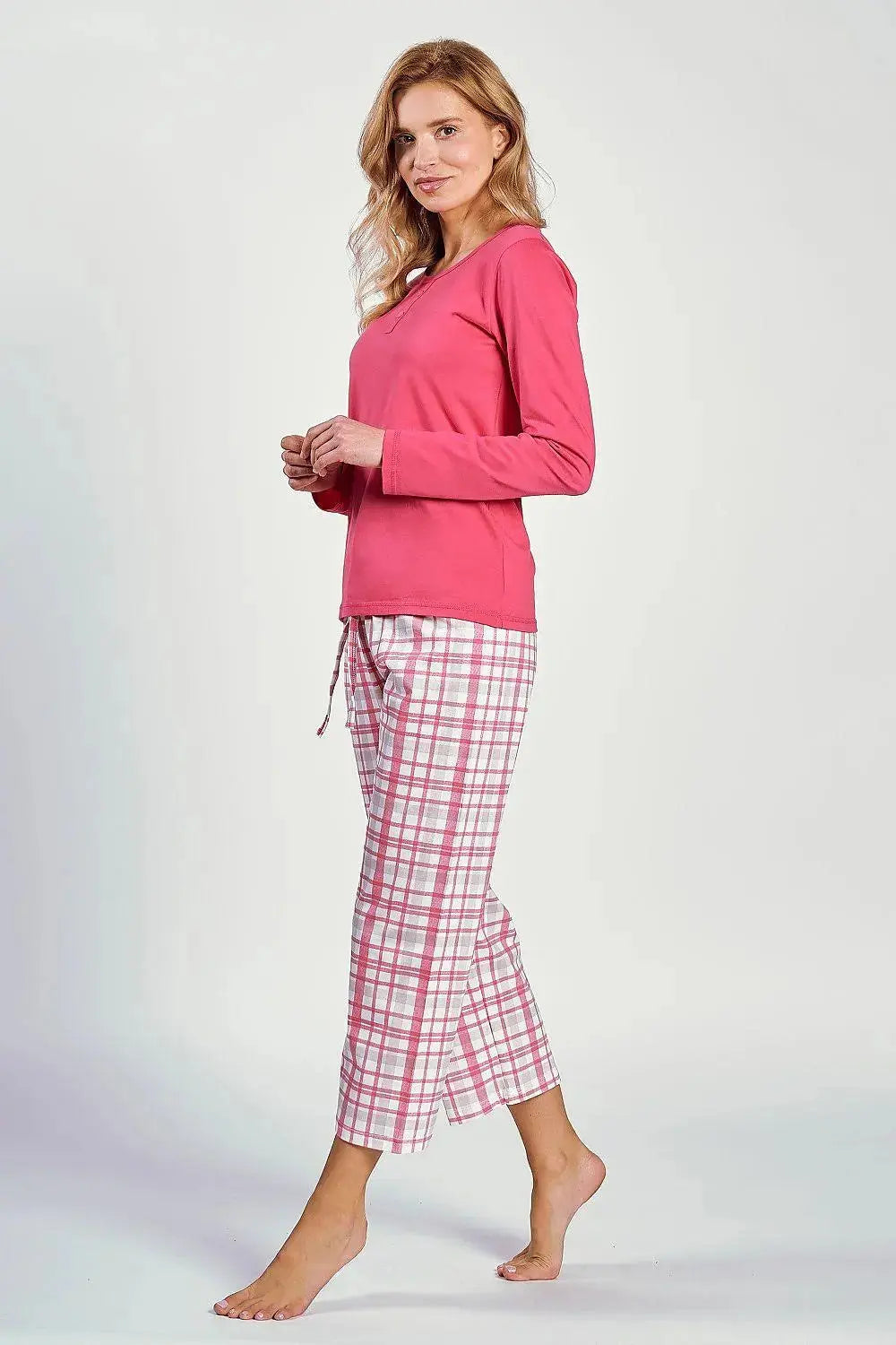Taro 7/8-length pants and long-sleeved blouse Women's pajamas  Adomoo