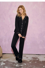 Taro long-sleeve shirt and long pants womens pajamas  Adomoo