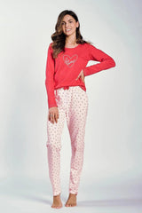 Taro long-sleeved blouse  and half-circle neckline women's pajamas  Adomoo