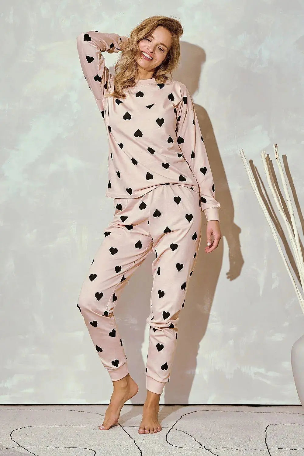Taro long-sleeved blouse and long pants Women's pajamas  Adomoo