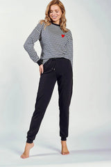 Taro long-sleeved blouse and pants womens pajamas  Adomoo
