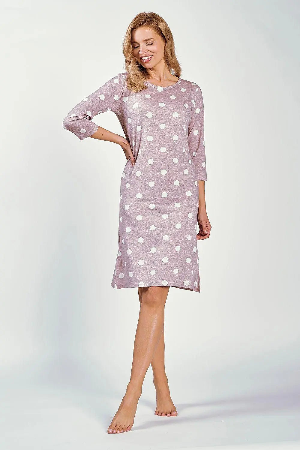 Taro round neckline and loose Nightgown  Adomoo