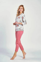 Taro sleeve blouse and 7/8-length pants womens pyjama  Adomoo