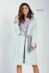 Taro soft terry knit fabric womens bathrobe  Adomoo