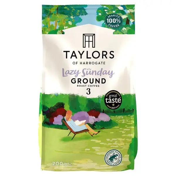 Taylors of Harrogate Lazy Sunday Ground Roast Coffee 200g (Case of 6)  Adomoo