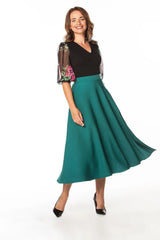 Tessita high-quality elegant mid-calf skirt  Adomoo