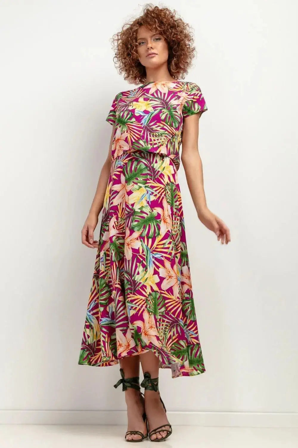 Tessita patterned viscose skirt  Adomoo