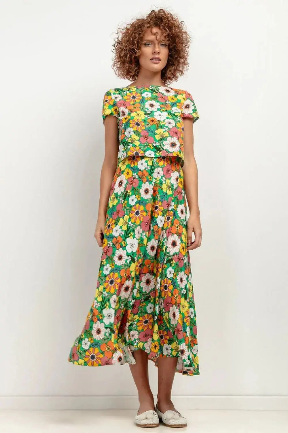 Tessita patterned viscose skirt  Adomoo