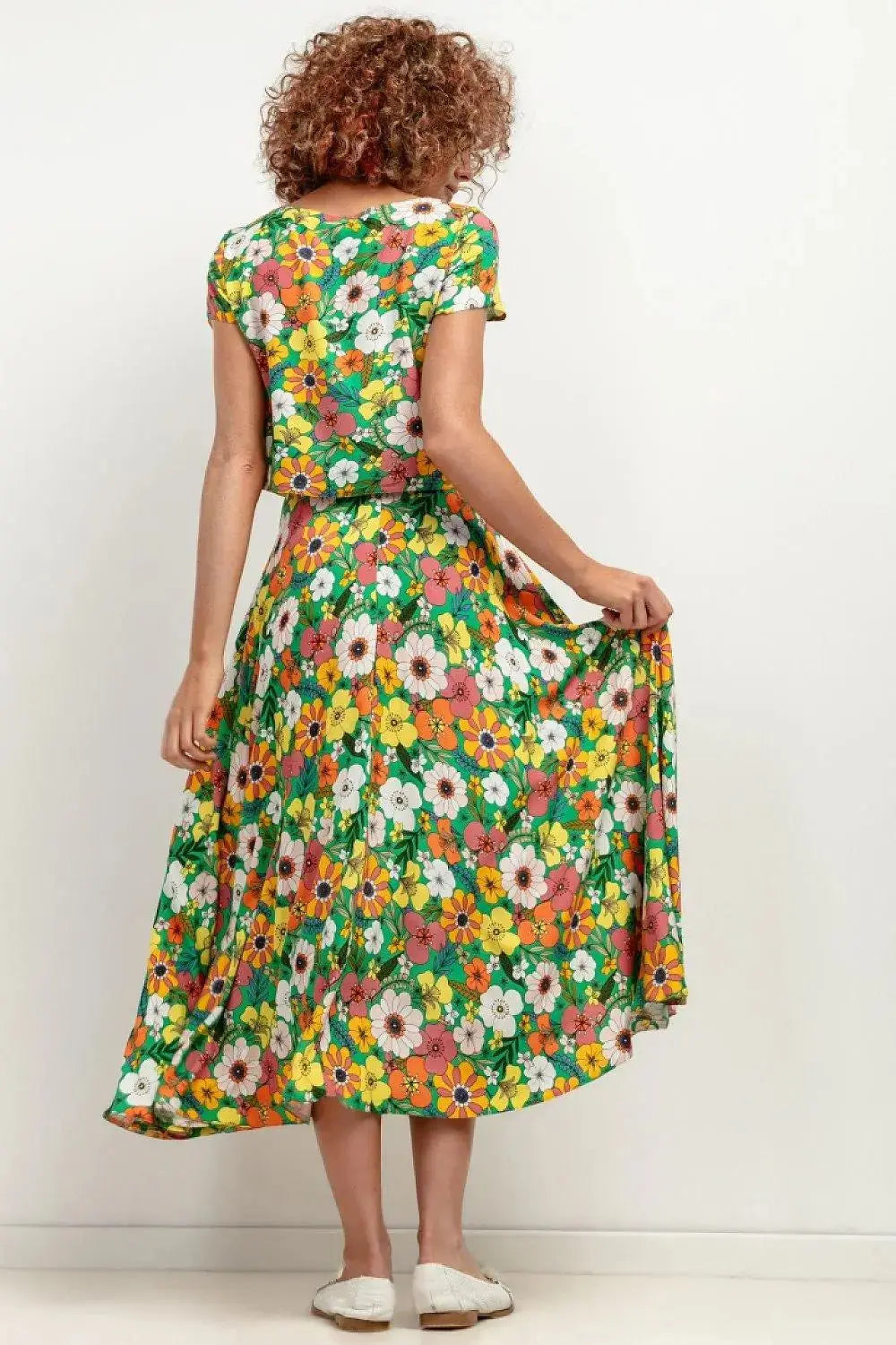 Tessita patterned viscose skirt  Adomoo