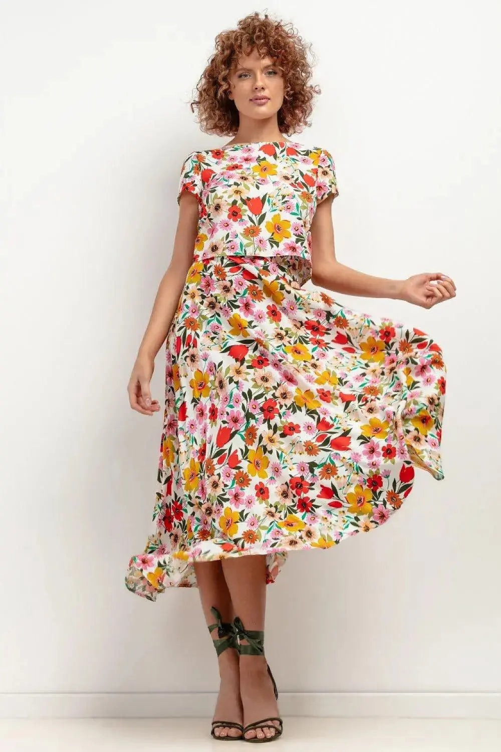 Tessita patterned viscose skirt  Adomoo