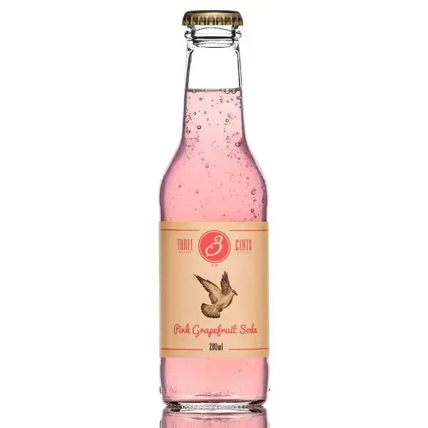 Three Cents Pink Grapefruit Soda 24 x 200ml  Adomoo