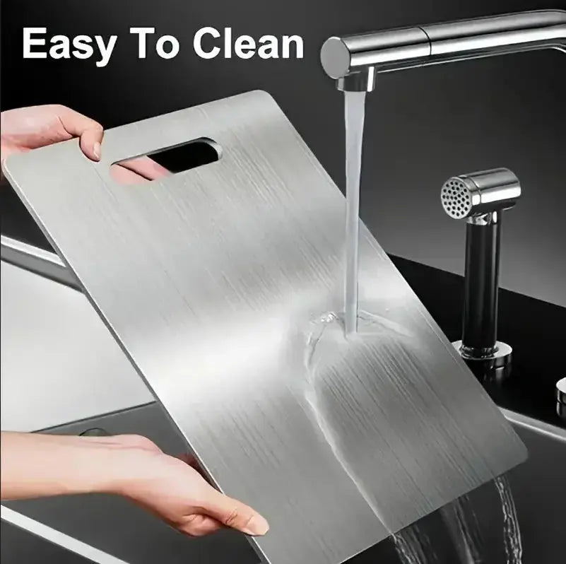 Titanium Stainless Steel Cutting Board – 304 Food Grade Thickened Double-Sided Chopping Board for Kitchen, Fruit & Meat  Adomoo