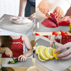 Titanium Stainless Steel Cutting Board – 304 Food Grade Thickened Double-Sided Chopping Board for Kitchen, Fruit & Meat  Adomoo