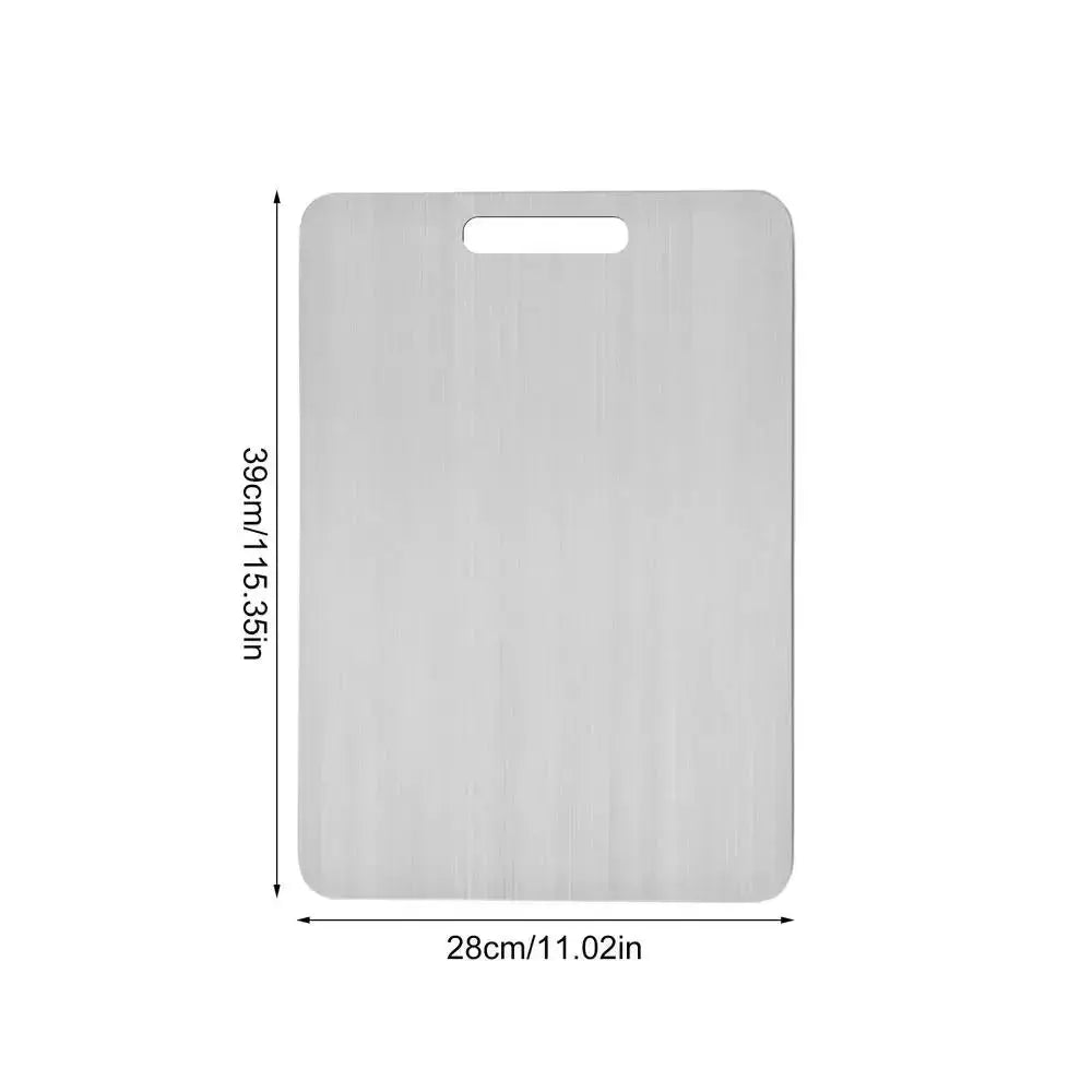 Titanium Stainless Steel Cutting Board – 304 Food Grade Thickened Double-Sided Chopping Board for Kitchen, Fruit & Meat  Adomoo