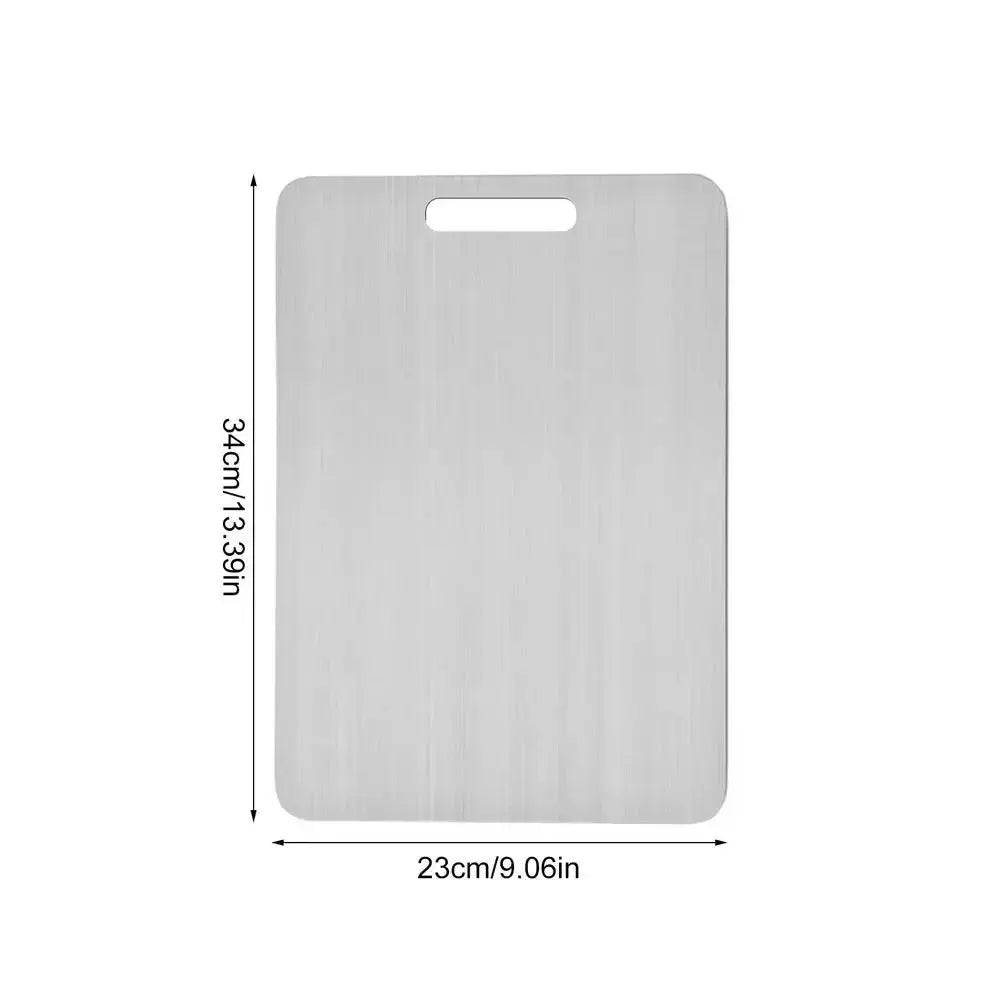 Titanium Stainless Steel Cutting Board – 304 Food Grade Thickened Double-Sided Chopping Board for Kitchen, Fruit & Meat  Adomoo