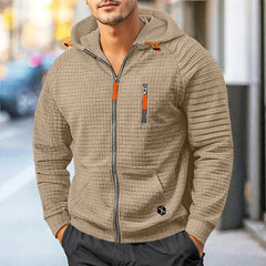 Men's Zip-up Hooded Sweatshirt - Winter Hooded Coat Pullover.  Adomoo
