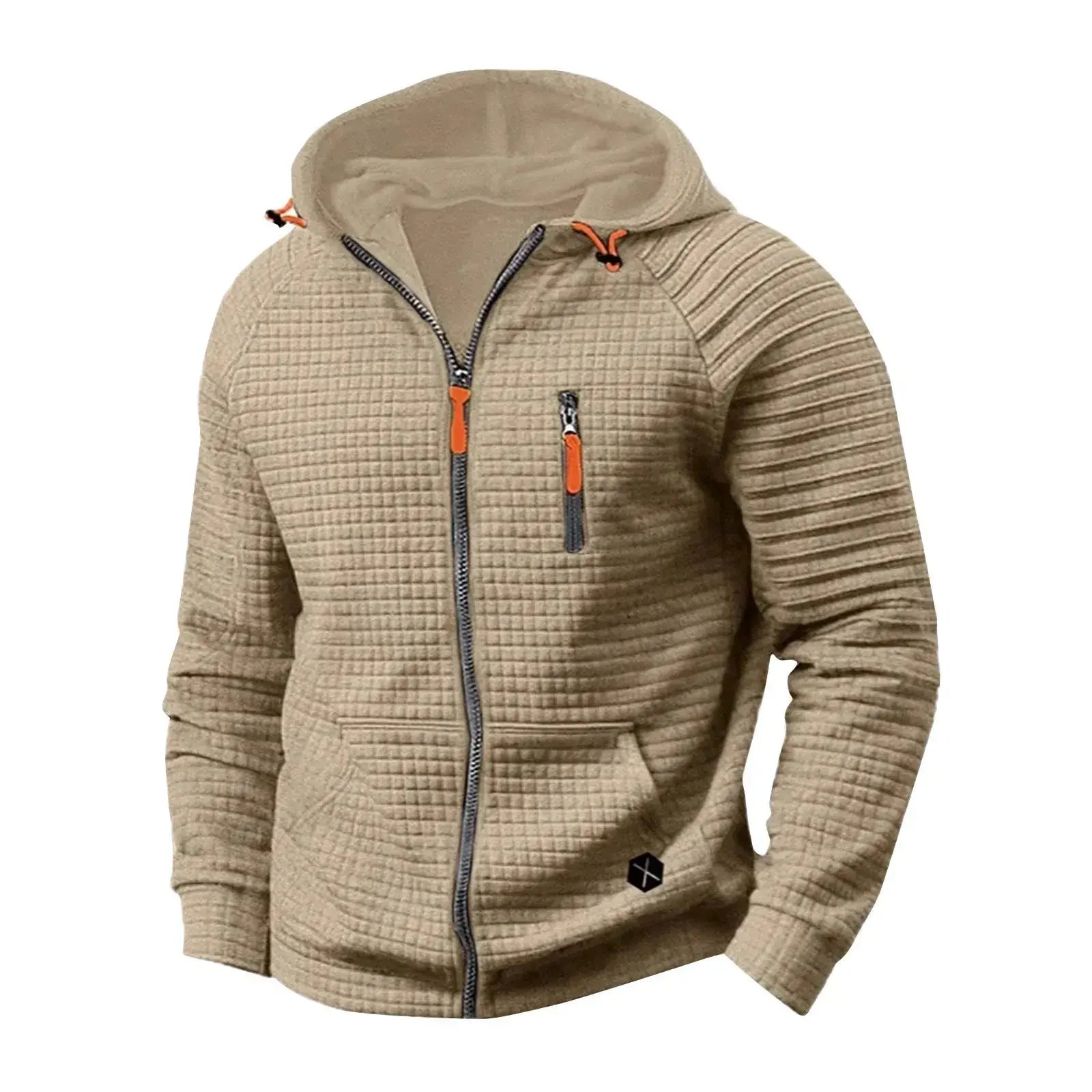 Men's Zip-up Hooded Sweatshirt - Winter Hooded Coat Pullover.  Adomoo