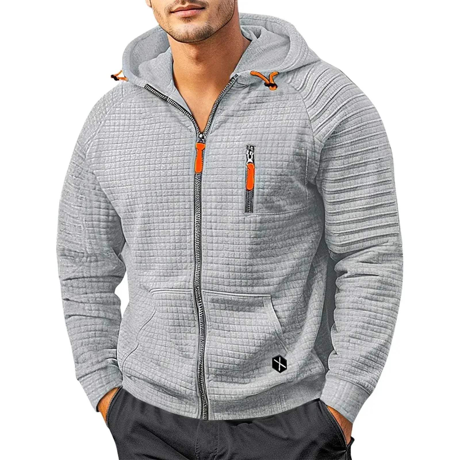 Men's Zip-up Hooded Sweatshirt - Winter Hooded Coat Pullover.  Adomoo