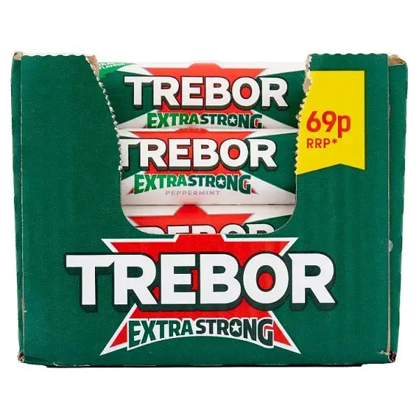 Trebor Extra Strong Peppermint Mints Roll 69p PMP 41.3g (Case of 40)  Adomoo