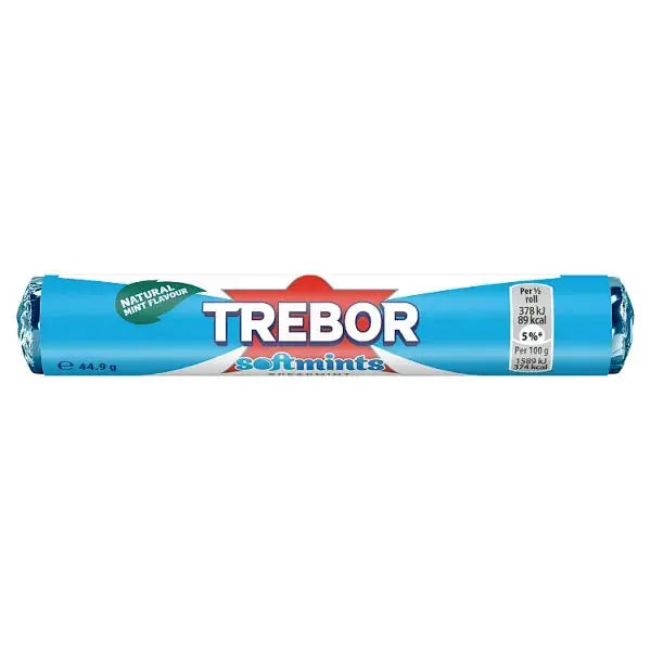 Trebor Natural Mint Flavour Softmints Spearmint 44.9g (Case of 40)  Adomoo