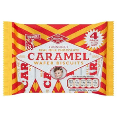 Tunnock's Real Milk Chocolate Caramel Wafer Biscuits 4 x 30g (Case of 20)  Adomoo
