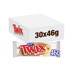 Twix Caramel & White Chocolate Fingers Biscuit Snack Bar 46g (Case of 20)  Adomoo
