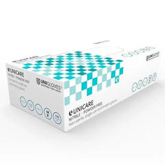 Unicare Blue Nitrile Powder Free Gloves - unit (Medium)  Adomoo